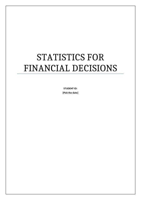 Statistics for Financial Decisions Assignment_1