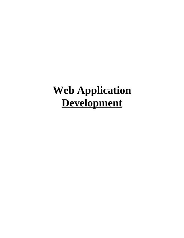 Web Application Development | Report_1