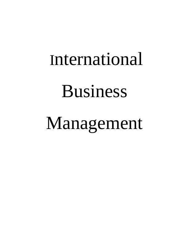 (Doc) International Business Management_1