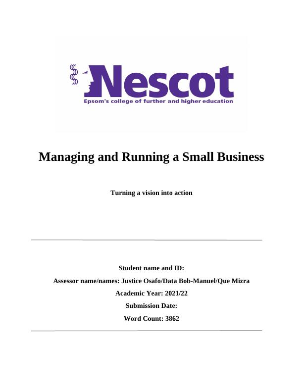 Managing and Running a Small Business | Task Report_1