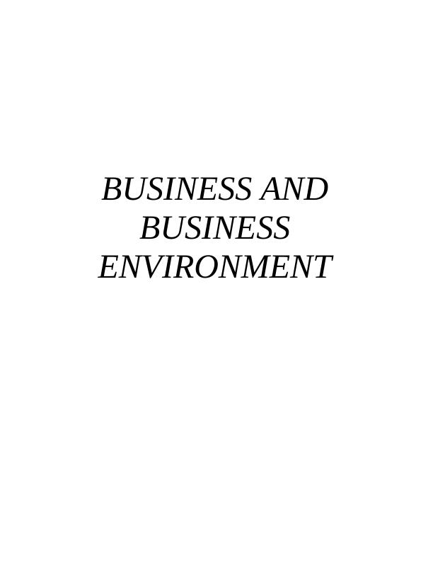 Business and Business Environment Assignment - Sainsbury Plc company_1