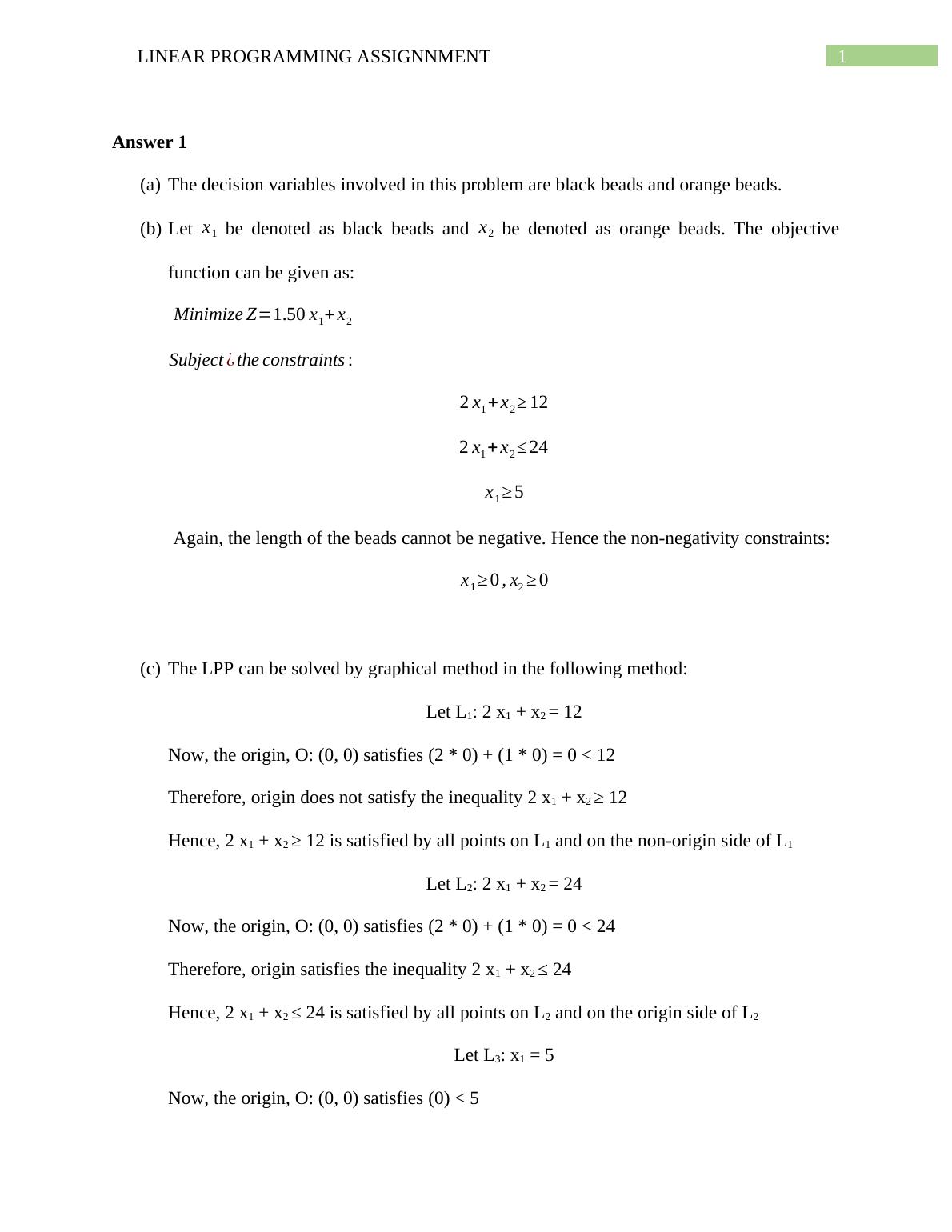 linear programming faculty assignment problem