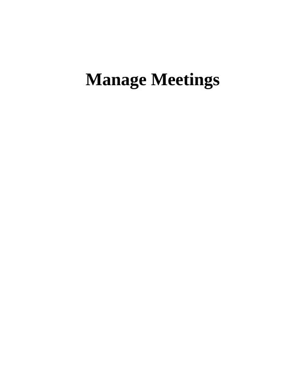 Manage Meetings Assignment Solved_1