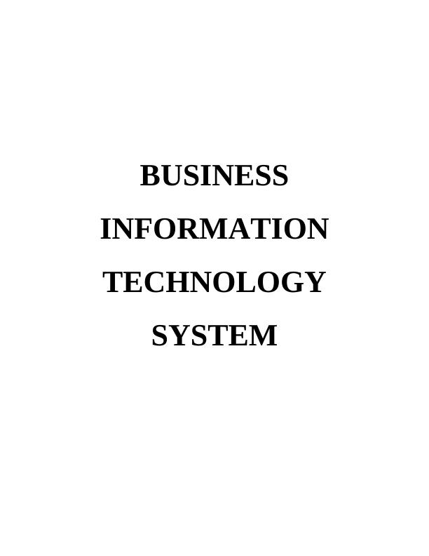 Business Information Technology System: Assignment_1