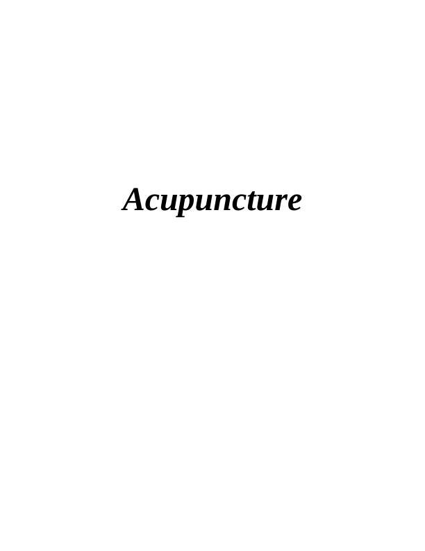 Regulation of Acupuncture: Evaluation and Recommendations_1