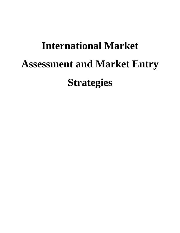 international markets assignment answers