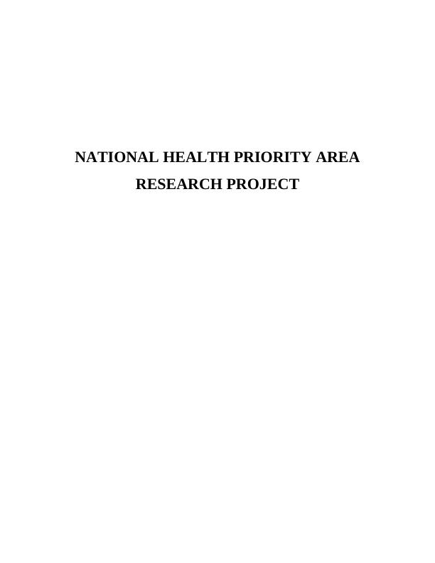 National Health Priority Areas: Healthcare Assignment_1