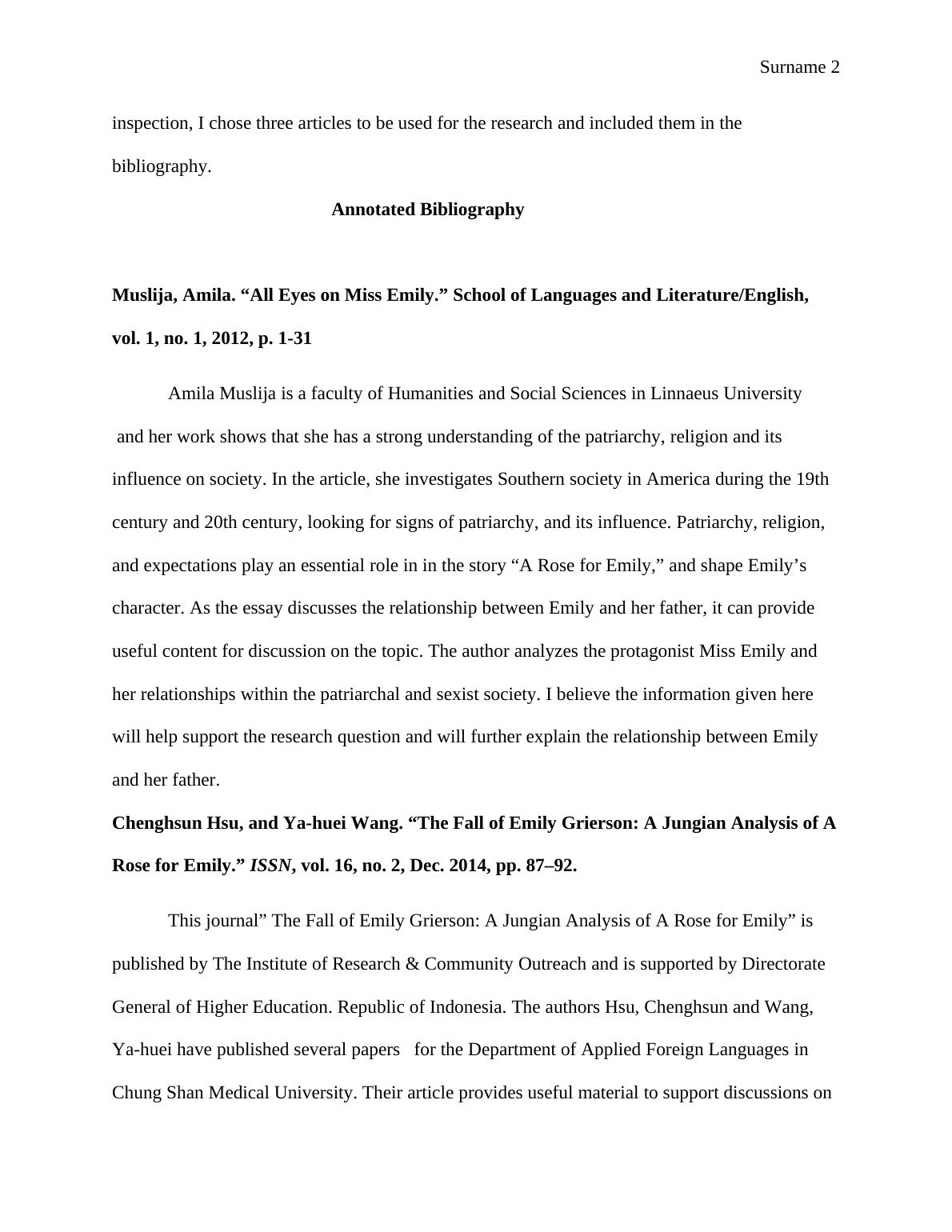 Annotated Bibliography- A Rose for Emily_2
