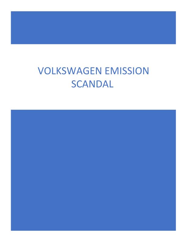 Volkswagen Emission Scandal: Description, Ethical Issue, ICT Profession, ACS Code of Ethics_1