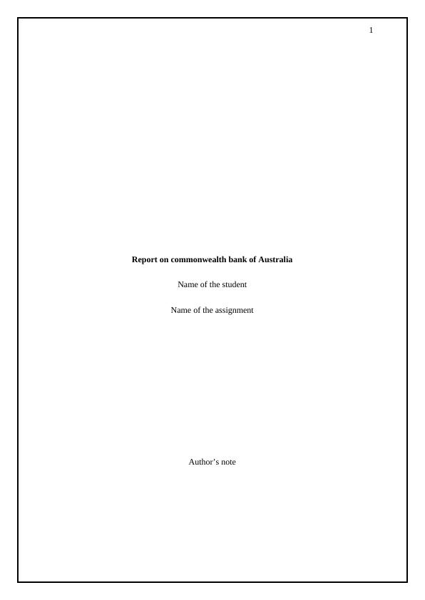 Balanced Scorecard Approach of Commonwealth Bank of Australia_1