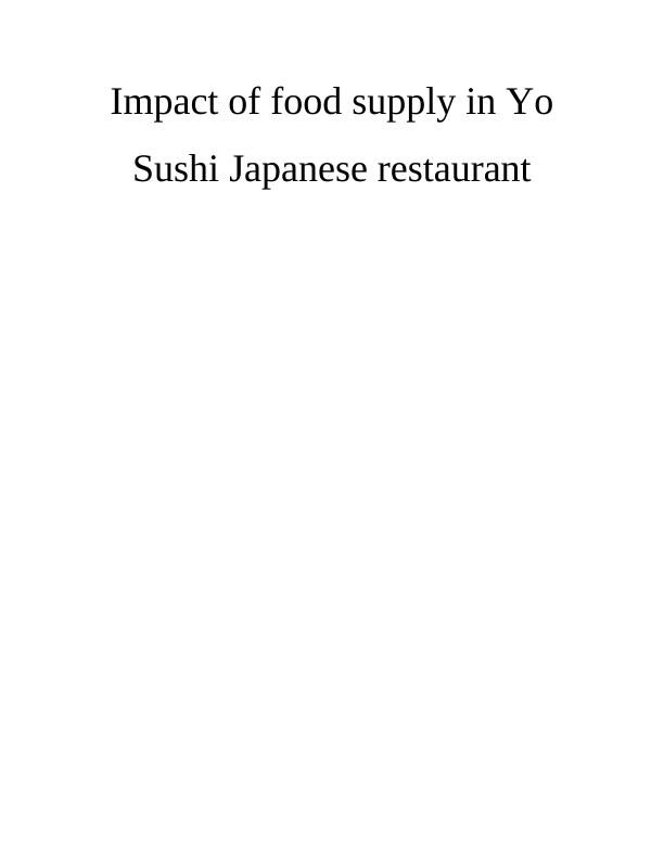 Impact of Food Supply in Yo Sushi Japanese Restaurant_1