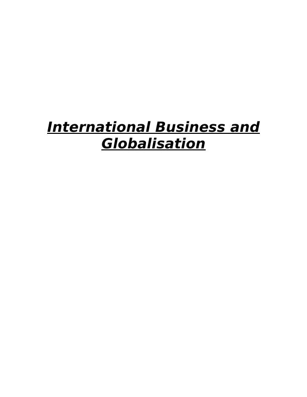 International Business and Globalisation_1