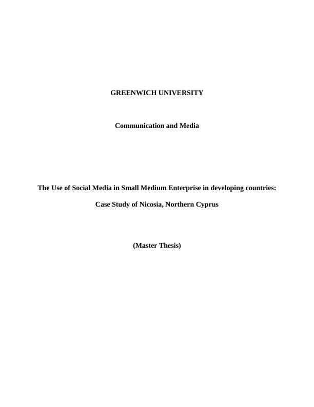 The Use of Social Media in Small Medium Enterprise in Developing Countries: Case Study of Nicosia, Northern Cyprus_1
