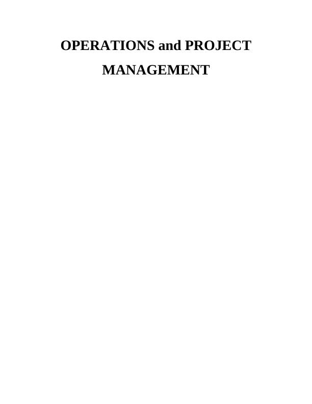 Operational and Project Management Contents_1