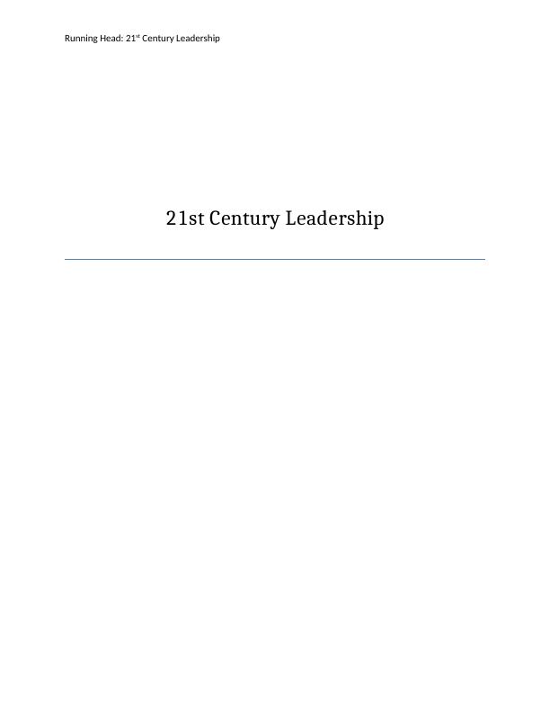 Report on 21st Century Leadership_1