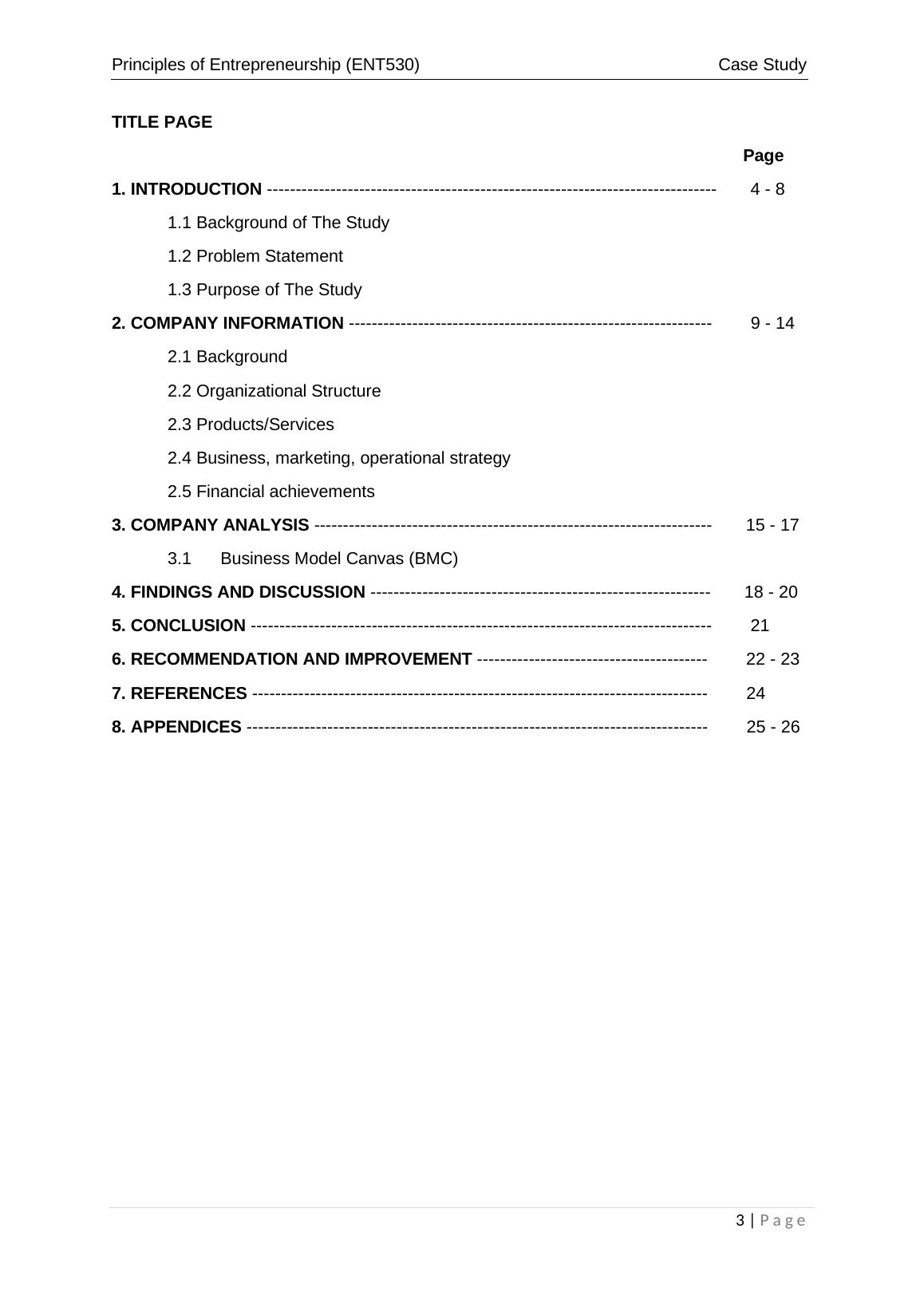 ent530 case study conclusion