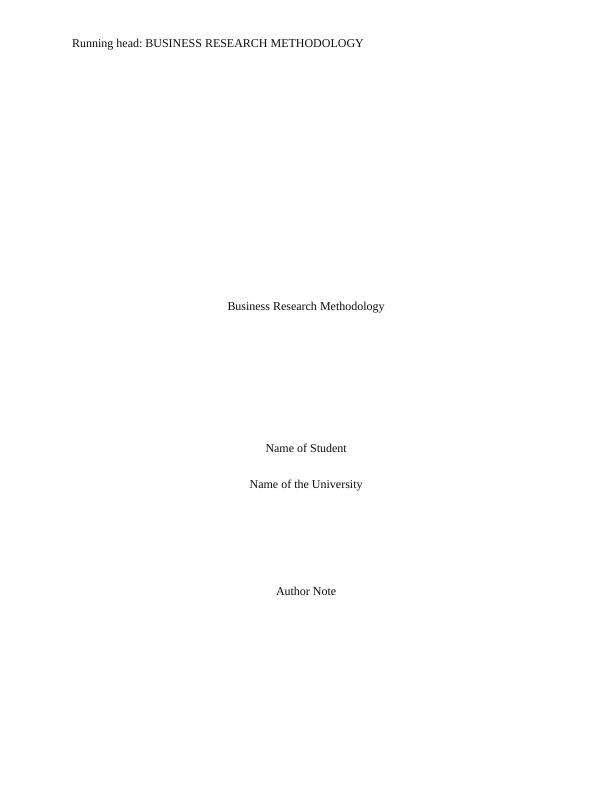 Cloud Computing Research Methodology Name of the University Author Note_1