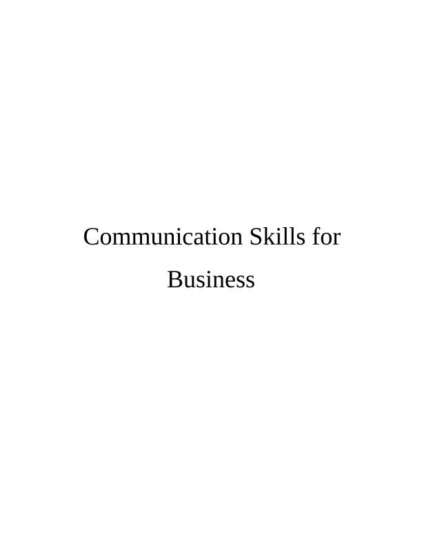 (Solution) Communication Skills for Business : PDF_1
