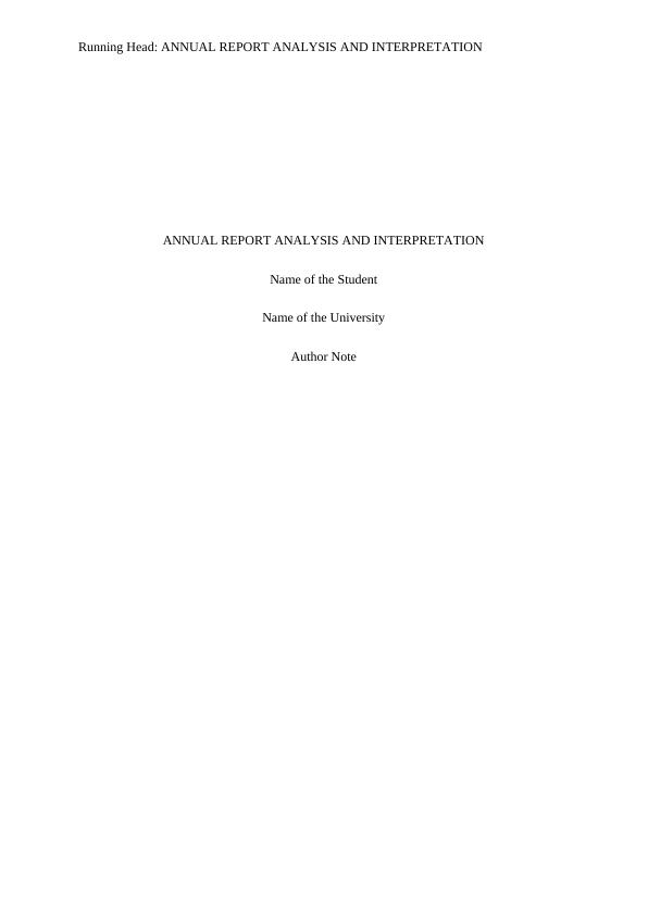Annual Report Analysis and Interpretation_1
