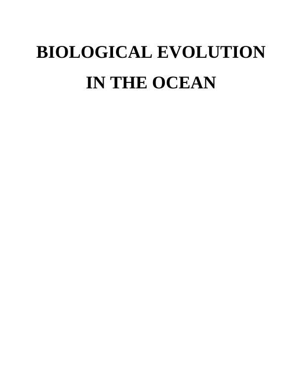 Biological Evolution In The Ocean (Doc)_1