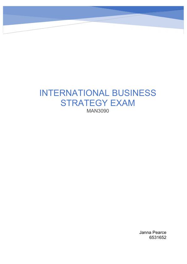International Business Strategies in a Globalizing World_1