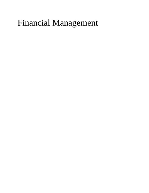 Financial Management Assignment - (Solved)_1