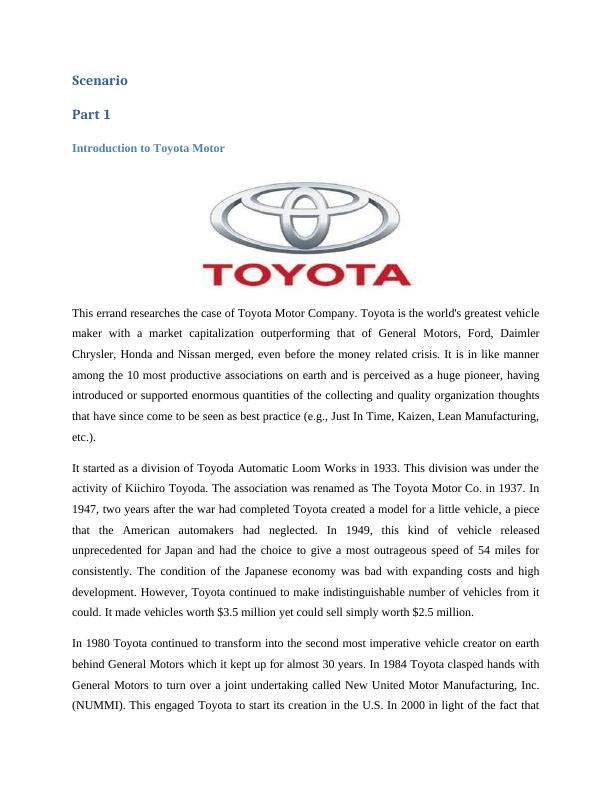 case study of toyota company pdf