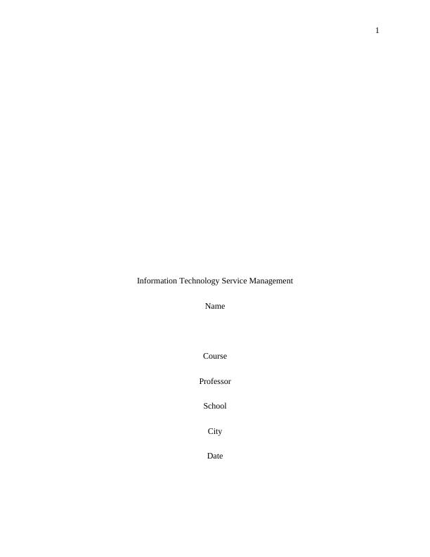 Report on Information Technology Service Management_1
