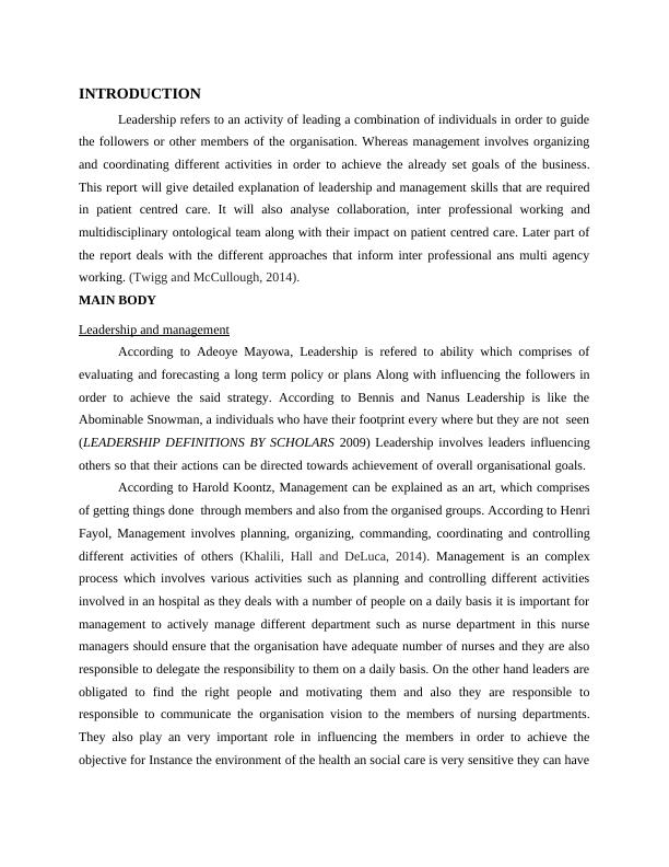 (Doc) Leadership and Management Assignment_3