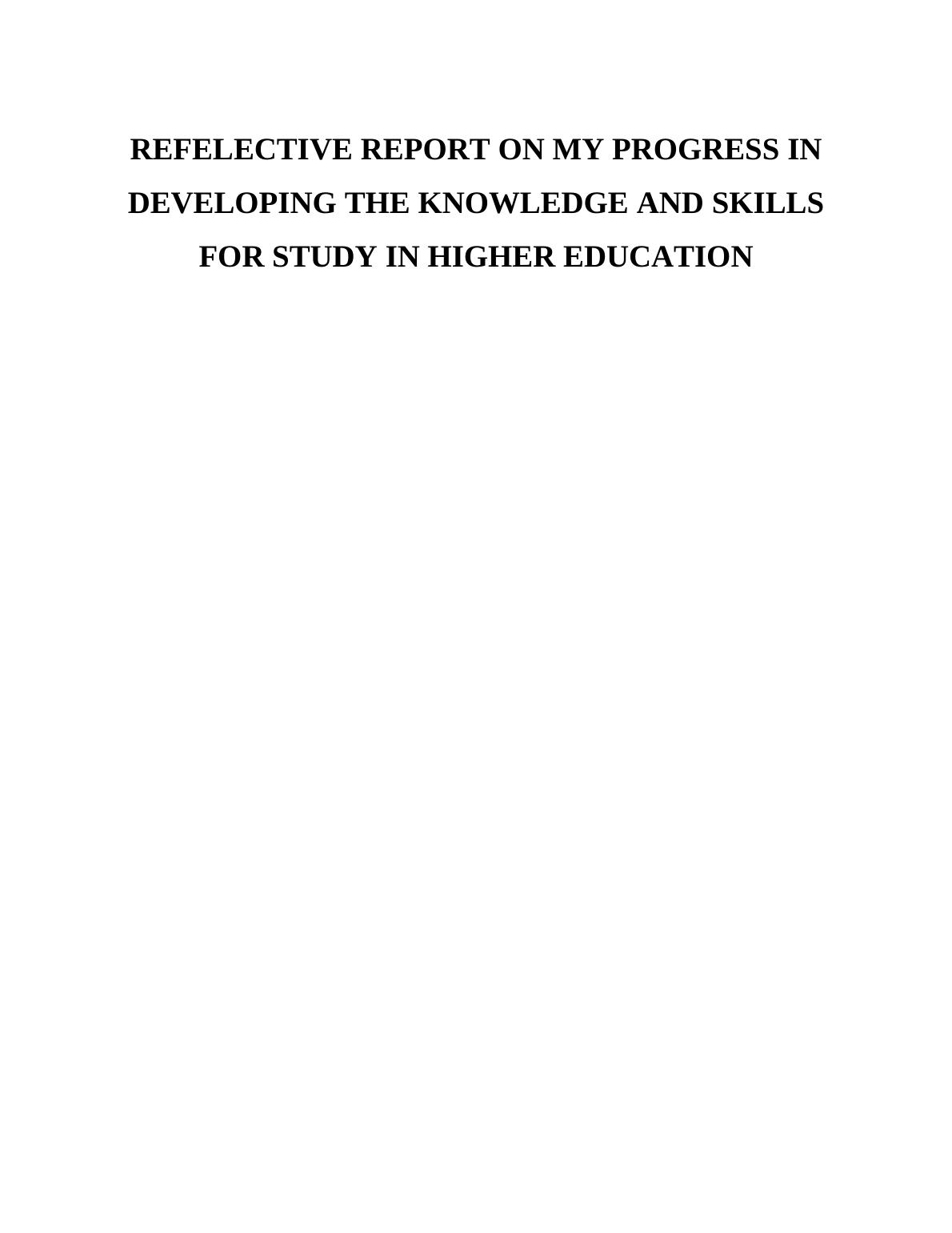 Refelective Report on Developing Skills Project_1