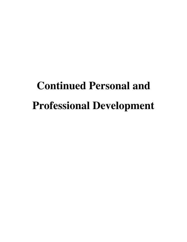 Continued Personal and Professional Development_1