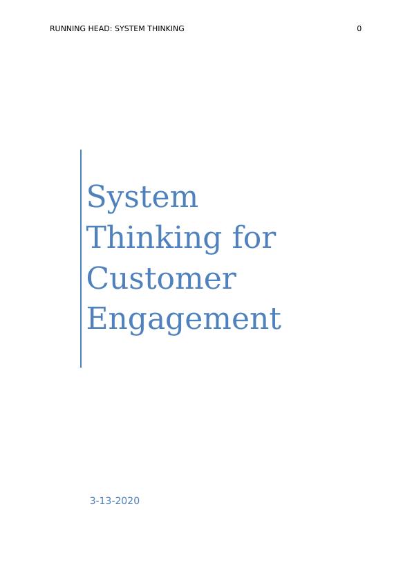 assignment on system thinking