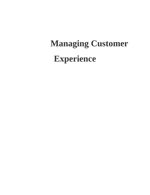 Managing Customer Experience  -   Assignment_1