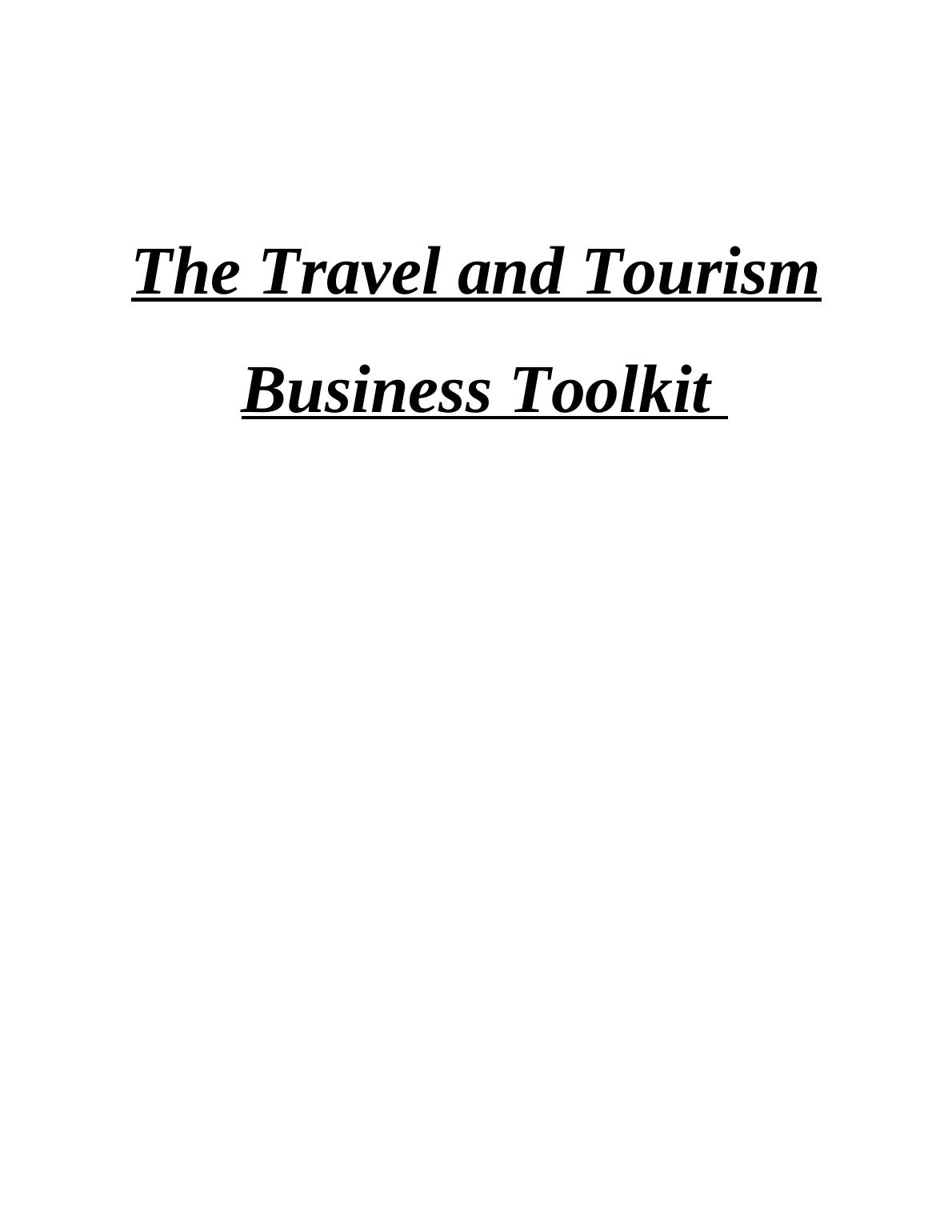 Travel and Tourism Business Toolkit Desklib