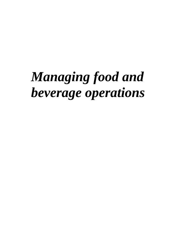Managing Food And Beverage Operations Assignment pdf_1