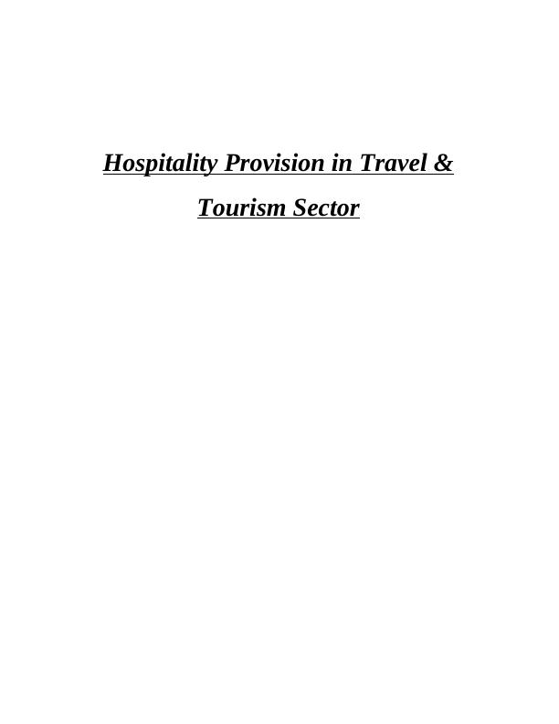 Hospitality Provision in Travel & Tourism Sector PDF_1