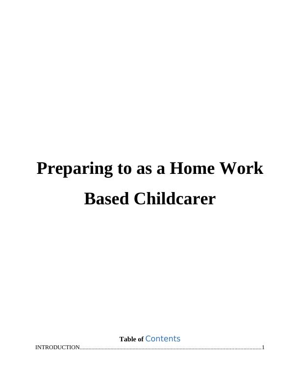 Home Based Childcare Essay_1