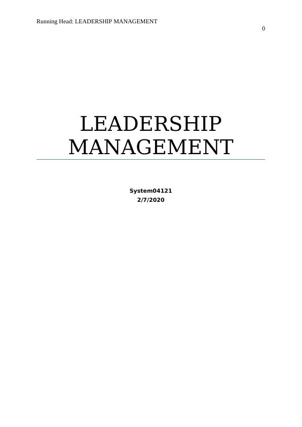 Leadership Management Analysis Management_1