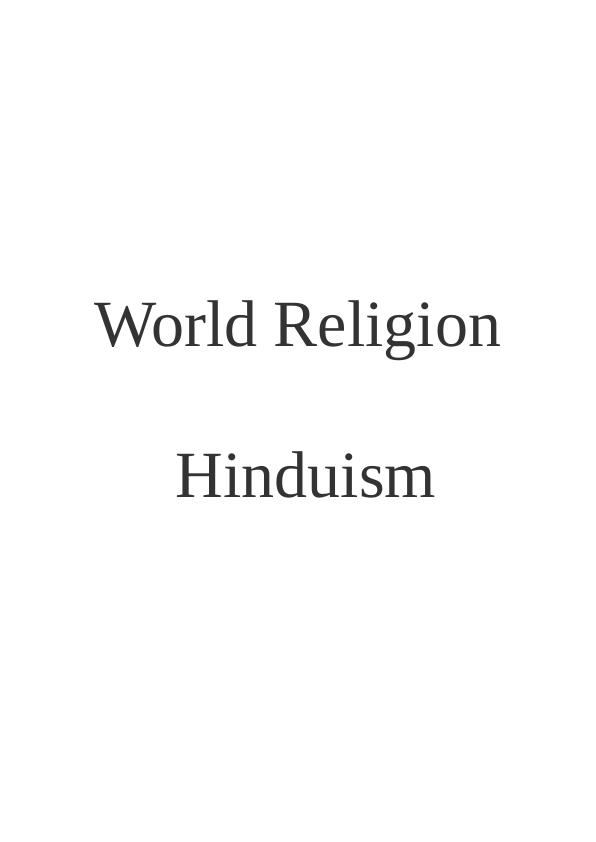 World Religion Hinduism  (Doc)_1