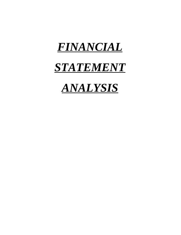 Financial Statement Analysis Doc_1