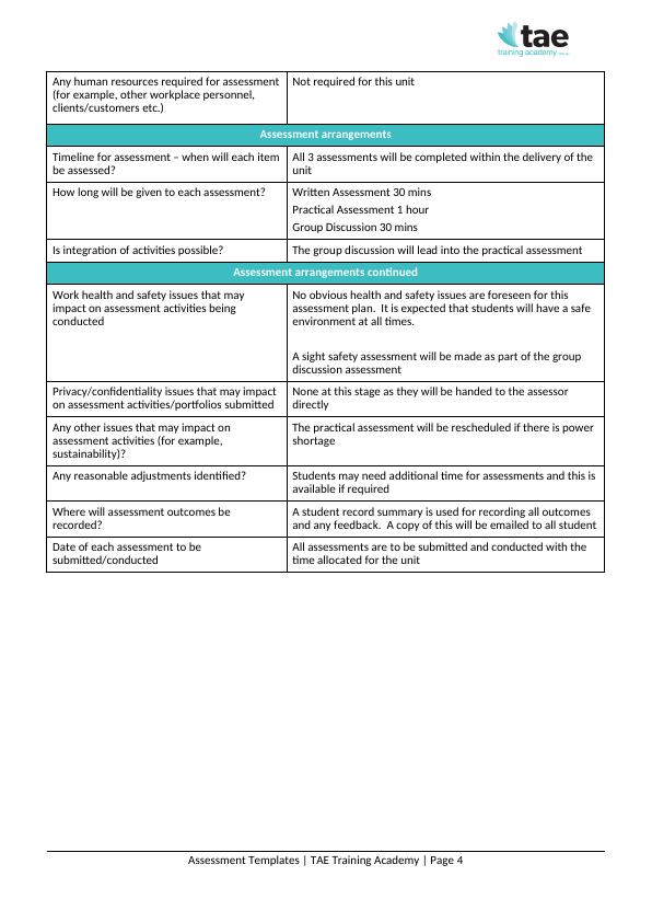 TAE40116 – Upgrade Assessment: Assessment Booklet_4