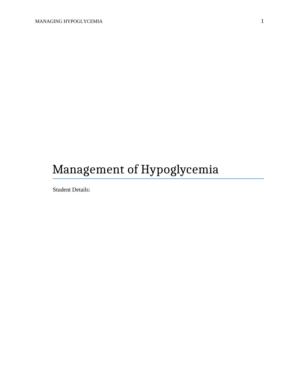 Managing Hypoglycemia A Practical Guide For Nurses Caregivers - lr7cshx