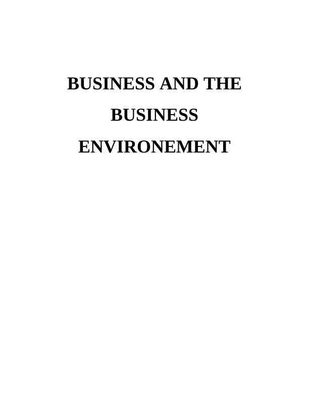 Business Environment : TESCO plc_1