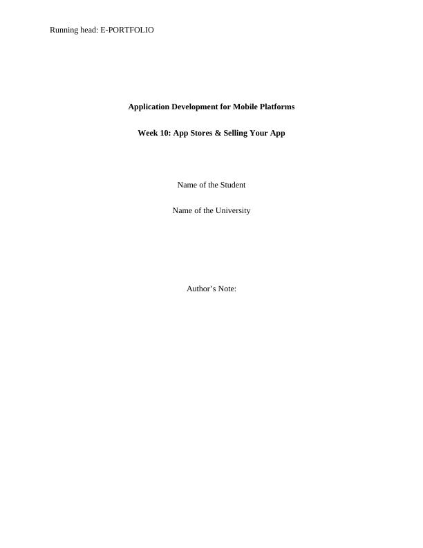 Application Development for Mobile- Assignment_1
