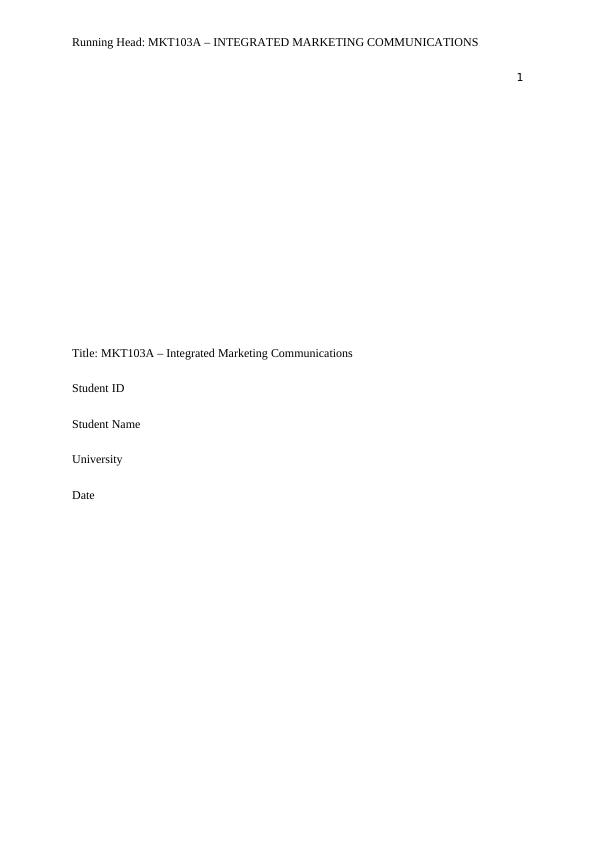 Integrated  Marketing Communication Assignment 2022_1