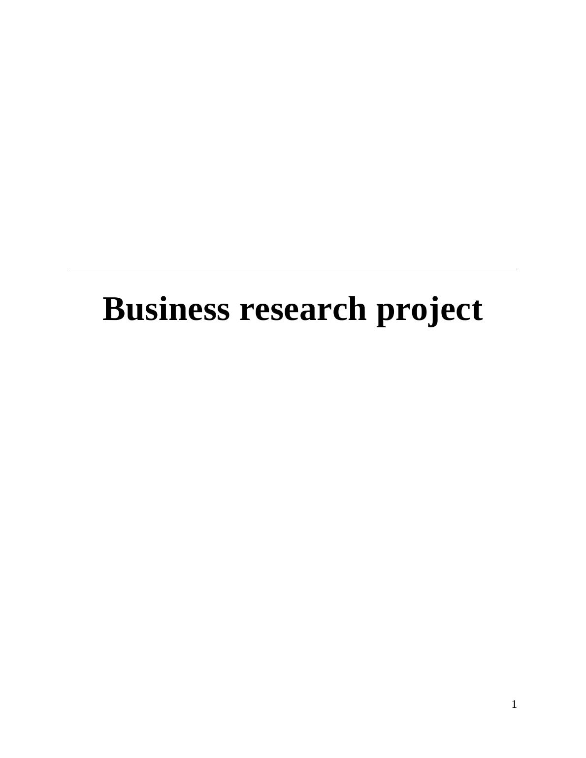 business research project