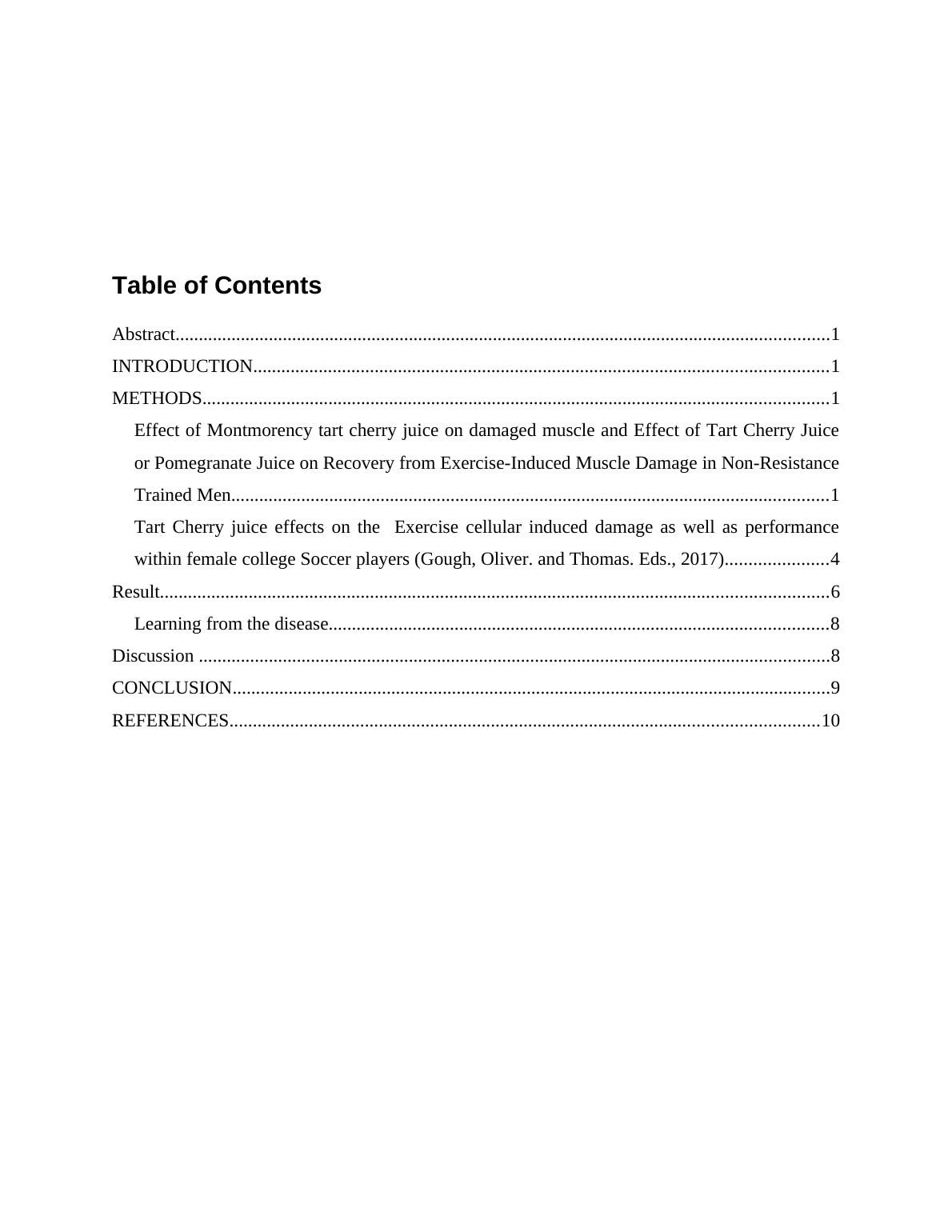 Systematic Review on Cherry Juice Effects