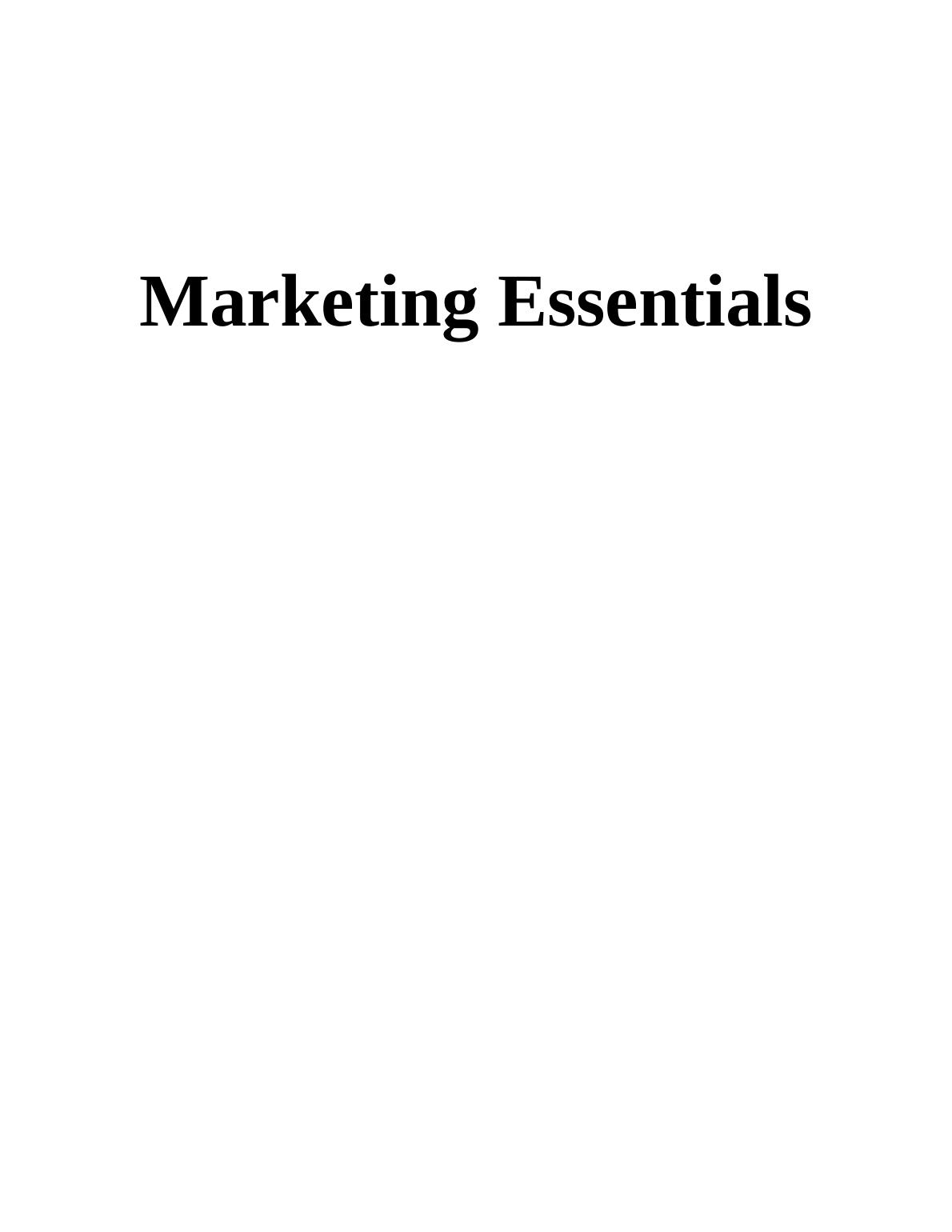 Marketing Essentials