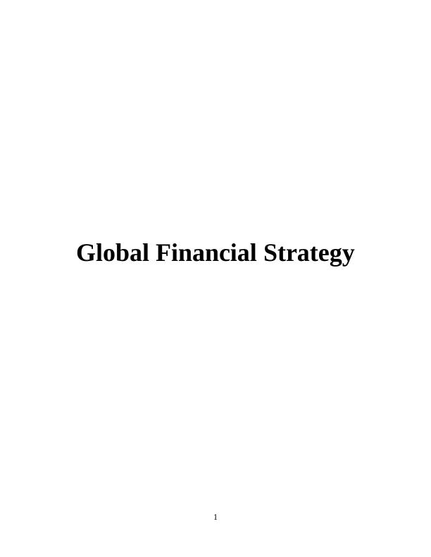 Global Financial Strategy of Coca-Cola : Report_1