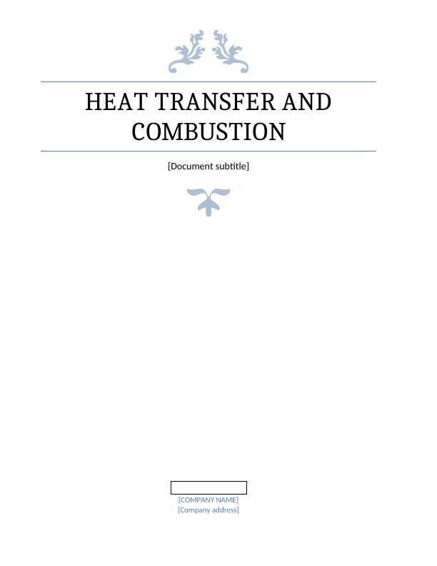 Heat Transfer and Combustion Assignment_1